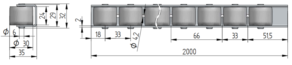 rollenleiste spec 100 oc
