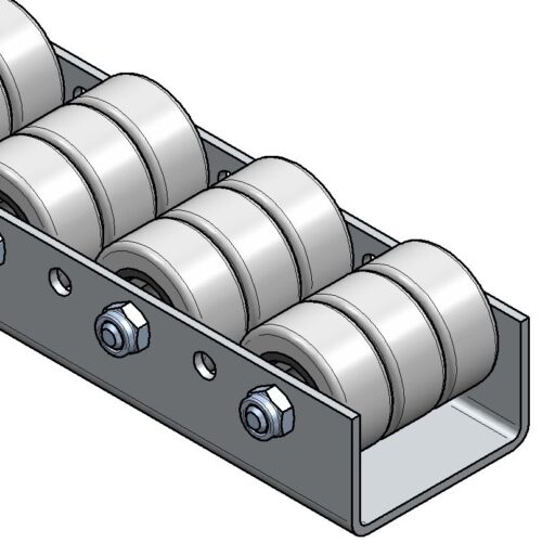 Rollenleiste Typ 670G - Rollen mit der Gummierung - 2000mm