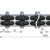 520AS_rys Rollenleiste Typ 520AS - mit antistatischen Multidirektionale Rollen ø50 - L=2000mm