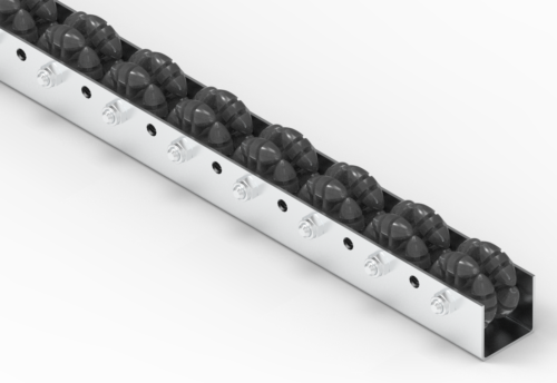 Listwa-T520AS_N Rollenleiste Typ 520AS - mit antistatischen Multidirektionale Rollen ø50 - L=2000mm