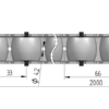 100QG-1 Rollenleiste Typ 100QG - gummierte Rollen - L=2000mm