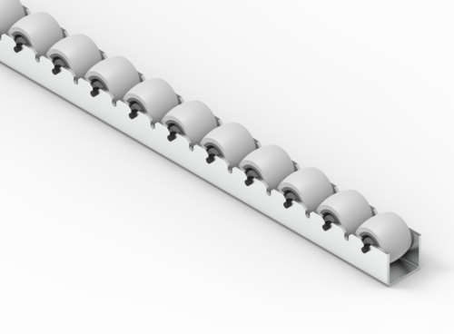 100QG Rollenleiste Typ 100QG - gummierte Rollen - L=2000mm