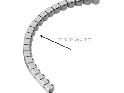 Rollenleiste Typ 100GBB - gummierte Rollen - Torsionsprofil 1M - L=1983mm