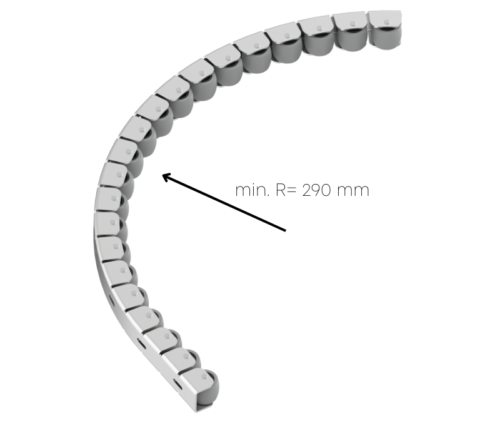 Rollenleiste Typ 100GBB - gummierte Rollen - Torsionsprofil 1M - L=1983mm