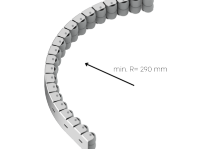 Rollenleiste Typ 200GBB - gummierte Rollen - Torsionsprofil 1M - L=1983mm