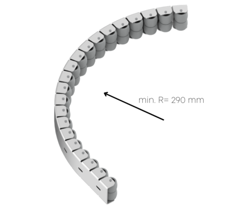 200gbb Rollenleiste Typ 200GBB - gummierte Rollen - Torsionsprofil 1M - L=1983mm