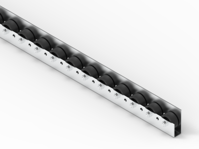 Rollenleiste Typ 611L - L-Profil mit Seitenführung - L=2000mm