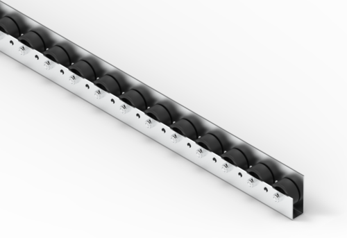 Rollenleiste Typ 611L - L-Profil mit Seitenführung - L=2000mm