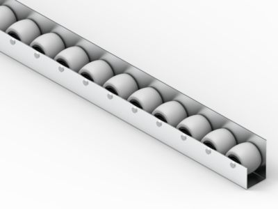 Rollenleiste Typ 100GL - gummierte Rollen - L=2000mm