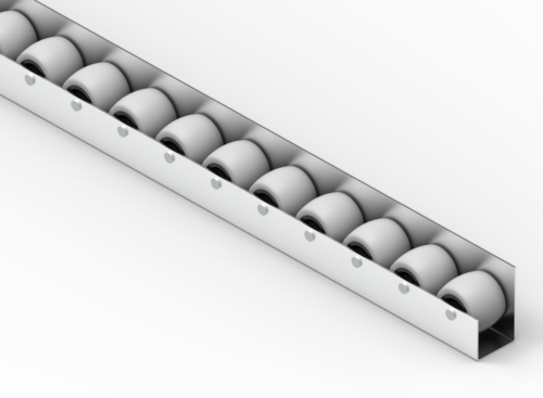 Rollenleiste Typ 100GL - gummierte Rollen - L=2000mm