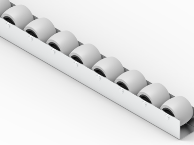 Listwa-T100G_N-1 Rollenleiste Typ 100G - gummierte Rollen - L=1200mm