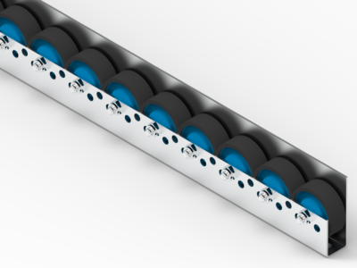Listwa-T630GL_N Rollenleiste Typ 630GL - gummierte Rollen ø54mm - L=2000mm