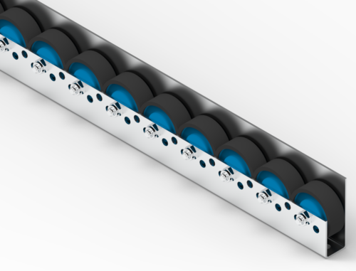 Listwa-T630GL_N Rollenleiste Typ 630GL - gummierte Rollen ø54mm - L=2000mm