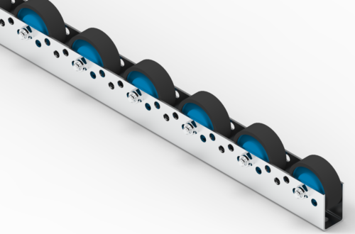 Listwa-T630G_N Rollenleiste Typ 630G - gummierte Rollen ø54mm - L=2000mm