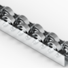 Listwa-T646_N Rollenleiste Typ 646 - Stahl-Doppelrollen ø48mm P31 - L=2000mm