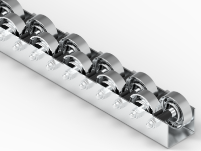 Listwa-T646_N Rollenleiste Typ 646 - Stahl-Doppelrollen ø48mm P31 - L=2000mm