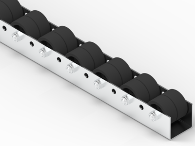 Listwa-T651_N Rollenleiste Typ 651 - Doppelrollen PP ø42mm P54 - L=2000mm