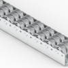 Rollenleiste Typ 741 - 3-fach Stahlrollen ø48mm, -30°C bis +140°C - L=2000mm