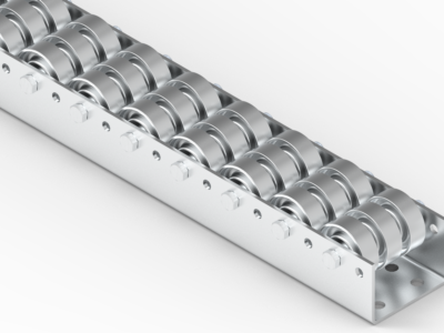 Rollenleiste Typ 741 - 3-fach Stahlrollen ø48mm, -30°C bis +140°C - L=2000mm