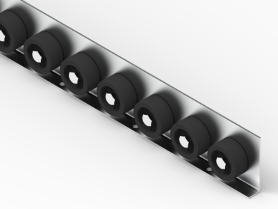 Rollenleiste Typ 801L mit Seitenführung, PP-Rollen ø42mm - L=2000mm