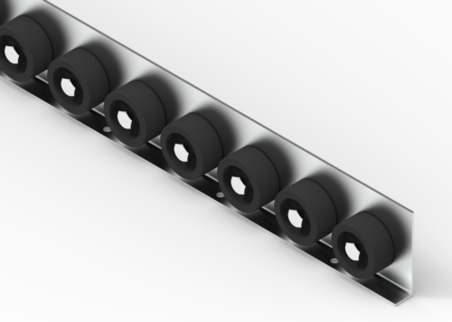 Listwa-T801L_N Rollenleiste Typ 801L mit Seitenführung, PP-Rollen ø42mm - L=2000mm