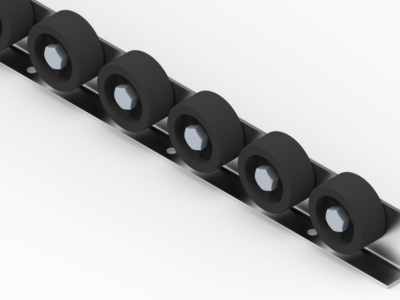 Listwa-T801_N Rollenleiste Typ 801 - PP-Rollen ø42mm P55 - L=2000mm