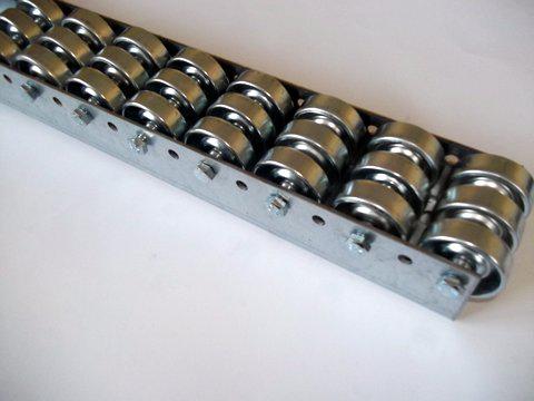 Rollenleiste Typ 741 - 3-fach Stahlrollen ø48mm, -30°C bis +140°C - L=2000mm