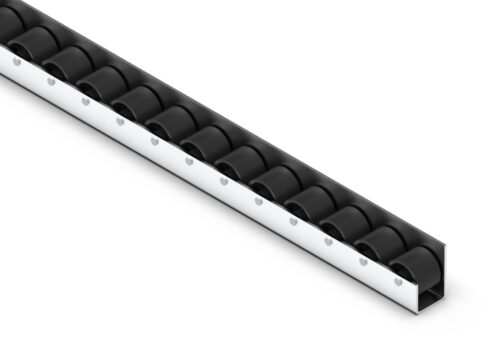 Rollenleiste Typ 100L symmetrisch - L-Profil mit Seitenführung, nahtloser Übergang - L=1980mm
