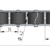 Rollenleiste Typ 100L symmetrisch - L-Profil mit Seitenführung, nahtloser Übergang - L=1980mm