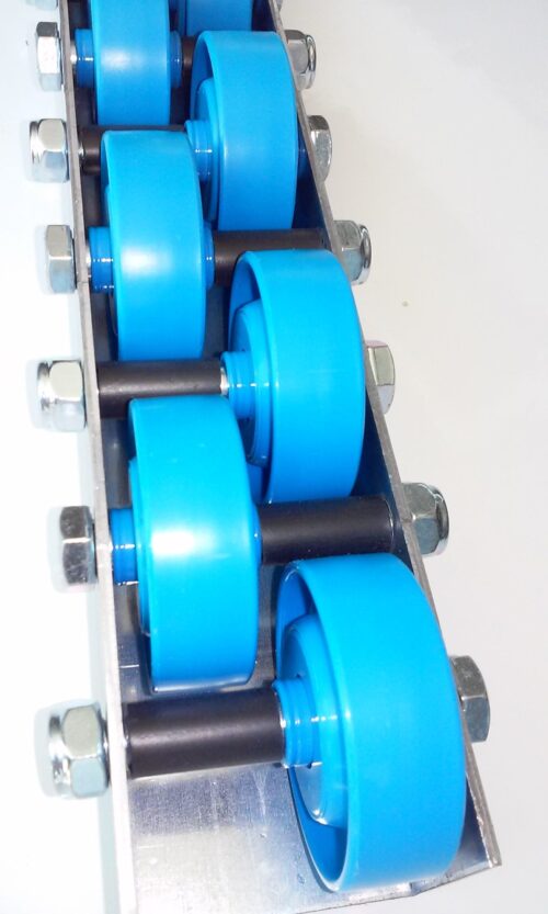 Rollenleiste Typ 641 – Doppelrollen PVC ø48mm, Kugellager, P31 – L=2000mm