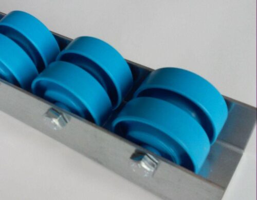 Rollenleiste Typ 640 – Doppelrollen PVC ø48mm, Kugellager, P55 – L=2000mm