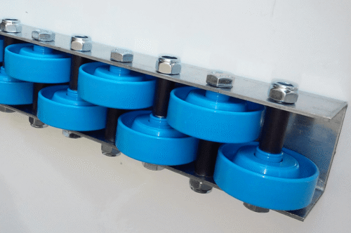 Rollenleiste Typ 641 – Doppelrollen PVC ø48mm, Kugellager, P31 – L=2000mm