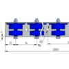 648_rys-1 Rollenleiste Typ 648 – Doppelrollen PP ø48+66mm, Kugellager, P74 – L=2000mm