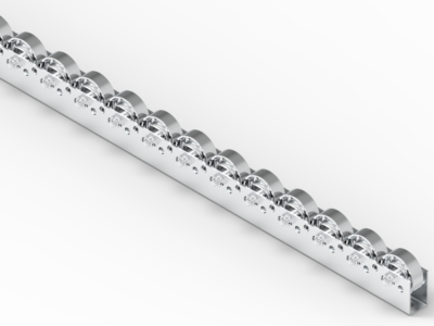 Listwa-T621_N Rollenleiste Typ 621 – Stahlrollen ø48mm, Kugellager, P50 – L=2000mm