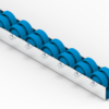 Rollenleiste Typ 640 – Doppelrollen PVC ø48mm, Kugellager, P55 – L=2000mm