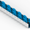 Rollenleiste Typ 641 – Doppelrollen PVC ø48mm, Kugellager, P31 – L=2000mm