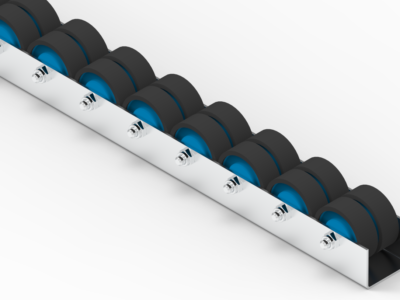 Listwa-T660_N Gummierte Rollenleiste Typ 660G – Großrollen ø54mm, -10°C bis +60°C – L=2000mm