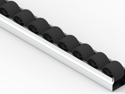 Listwa-T726G_N Gummierte Rollenleiste Typ 726G – PP/Gummi-Rollen ø29mm, Sonderanfertigung – L=2000mm
