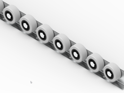 Listwa-T800G_N Gummierte Rollenleiste Typ 800G – Gummirollen ø42mm, 40kg/Rolle – L=2000mm