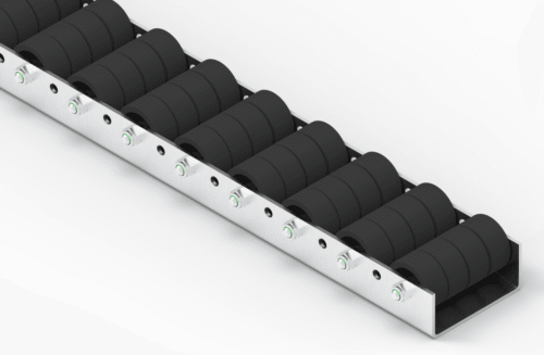 Listwa-T861_N Rollenleiste Typ 681 – Vierfachrollen PP ø42mm, Gleitlager, P54 – L=2000mm