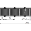 Rollenleiste Typ 100Q – PP-Rollen ø29mm, Schnellwechsel-System, P33 – L=2000mm