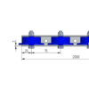 Rollenleiste Typ 620K – Bund-Rollen PVC ø48/66mm, Kugellager, P75 – L=2000mm