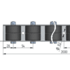 szyna-651L Rollenleiste Typ 651L – L-Profil mit Seitenführung, Doppelrollen PP ø42mm, P54 – L=2000mm